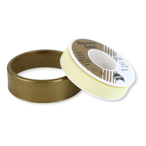 Gold Maximum Density PTFE Thread Seal Tape for Plumbing Half Inch By Fifteen Yards Pro Grade High Performance Dense Sealant Tape