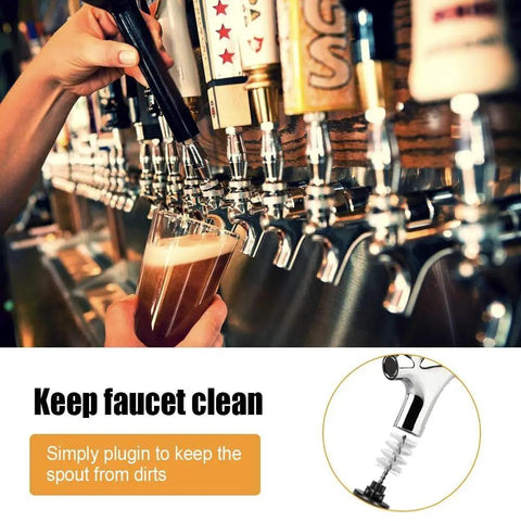Beer Faucet Cleaning Plug Brush For Draft Systems, Easy Inside Faucet Cleaning Tool For Kegging, Keeps Tap Spouts Dust Free, Quick Insertion And Removal, Long Lasting Home Bar Essential, black ABS and nylon brush in beer tap spout