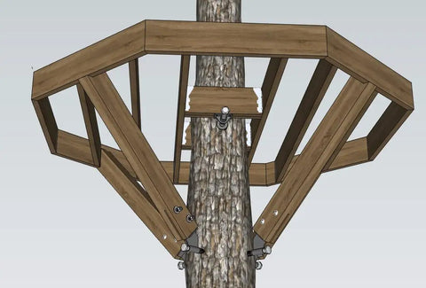 8 Foot Octagon Treehouse Kit With Hardware Included Wood Not Included Ready To Build Backyard Playhouse Frame Includes Static Brackets Rugged Structural Screws Lag Bolts For Built To Last Outdoor Fun