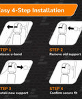 Easy 4-Step installation guide for Top Shelf Two Pack Automotive Gas Strut Lift Supports For Toolbox Lid Replacement.