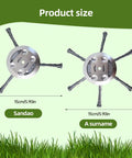 Product size of 15cm steel wire trimmer heads showing 2 designs for Heavy Duty Steel Wire Trimmer Head For 5mm Aperture Universal Replacement With 6 Blades Beast Brush Cutter For Garden And Lawn Fits Most String Trimmers Durable Weed Eater Head For Home Use