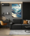 Epic Soaring Gliders Over Majestic Mountain Peaks Wall Art For Home Decor Choose Between Poster Or Ready To Hang Canvas Framed Print 36x24 Dope Vibe Today