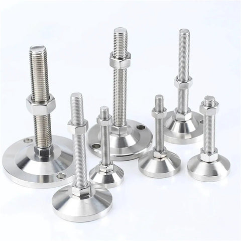 Stainless Steel Heavy Duty Adjustable Foot With Swivel Base For Lathe Legs Glide, Rust Resistant Screw In Leg Stopper, M6 to M20