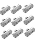 Rock Solid Rear Disc Brake Pads For Mechanical Road And Gravel Bikes pack of 10 silver pads, designed for easy installation on standard calipers.