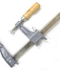 6 Inch Adjustable F Clamp With Wooden Handle And Precise Fine Adjustment Up To One And A Quarter Inch For Woodworking And Metalworking