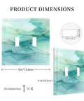 Killer Teal Marble Decorative Switch Plate Cover For Two Gang Double Toggle Outlet Wall Panel dimensions 5in by 4.9in