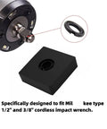 Top Notch 1/2 Inch And 3/8 Inch Impact Wrench Retaining Rings Kit With O Rings And Anvil Tool For Square Drive Tools close-up of retaining ring and tool.