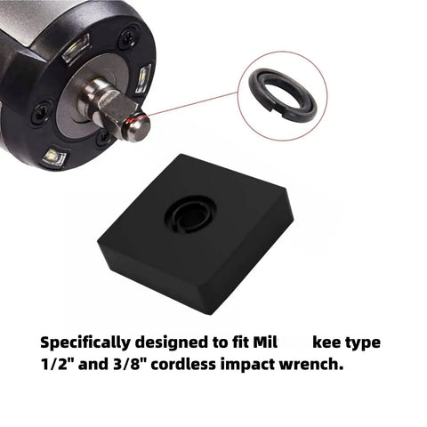 Top Notch 1/2 Inch And 3/8 Inch Impact Wrench Retaining Rings Kit With O Rings And Anvil Tool For Square Drive Tools close-up of retaining ring and tool.