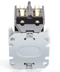 Two Pole 30 Amp 120 Volt HVAC Contactor With 120V Coil For Condenser Or Compressor Replacement, front view showing copper terminals