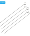 100 Pcs 304 Stainless Steel Jewelry Eye Pins 70mm 22 Gauge Silver Open Eye Pins For Jewelry Making DIY Craft Necklaces Bracelets Earrings Beading Links, 100 pcs