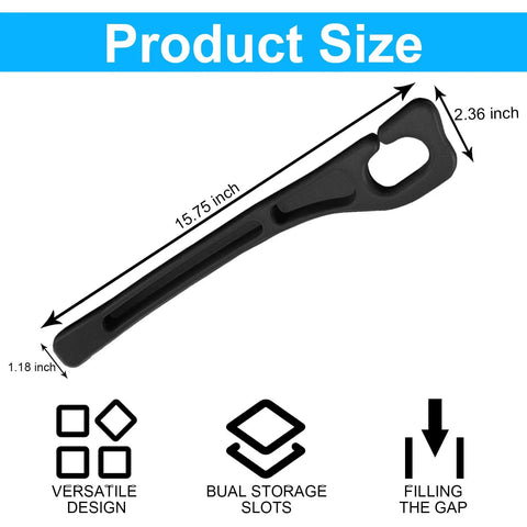 Dimensions shown for Two Pack Car Seat Gap Filler Organizer With Phone Holder Universal Fit Between Seat And Console