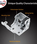 Rock Solid Rugged Bolt On Lower Front Left Door Hinge For 2007-2014 Chevy Silverado visible with anticorrosion surface and mounting hole.