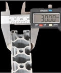 Premium Slick 3090 Aluminum Extrusion Profile 4 Pack 43.31 Inch Anodized Silver Rails measured at 30mm with calipers.