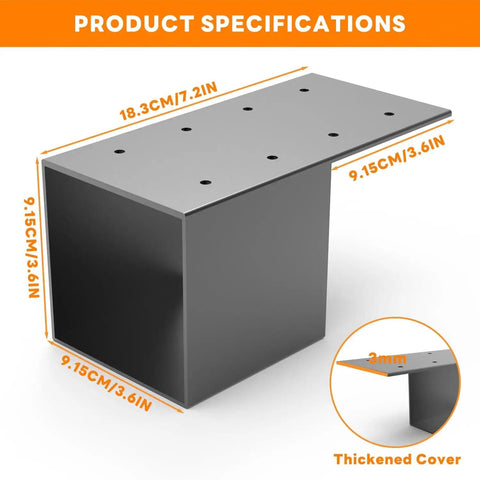 Heavy Duty Carbon Steel Pergola Brackets Pack Of 4 4x4 Post Connectors Three Point Five By Three Point Five Inch Actual Size