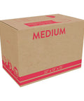 Sturdy 22x13x15 Shipping Boxes For Moving, Packing, Storage And Mail, Brown Kraft Cardboard Boxes with medium label shown