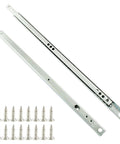 Beefy 13.5 Inch Metal Drawer Slides 2 Pack Full Extension Two Way Ball Bearing Side Mount Rails in Silver Steel with Screws