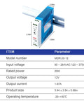 Heavy Duty 12 Volt Din Rail Power Supply 20 Watt Single Output Snap On Mount For Industrial Automation And Control Panels UL Certified mounted on TS-35 rail.