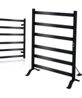 Carbon Fiber Heated Towel Rack With Six Bars, Freestanding And Wall Mount Electric Towel Warmer For Bathroom, plug-in.