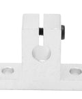 12 Piece Aluminum Alloy Linear Motion Rail Support Kit For CNC Shaft Guides And 3D Printers Low Friction Design Durable Rails Stable Mounts Built To Be A Workhorse For Precise Reliable Motion In Special Machinery, aluminum rail support bracket front view
