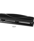Three Hole Punch For Office And Home Use No Fuss Ten Sheets Puncher With Durable Metal Construction Black Finish