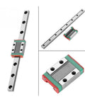 Rock Solid Linear Guide Rail Kit 55 95 100 150 260mm With Slide Block For 3D Printers And CNC Machines Pre Drilled Rails For Easy No Fuss Install Ultra Smooth Low Friction Motion High Precision Transmission Parts. Linear rail and slide block close-up