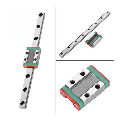Rock Solid Linear Guide Rail Kit 55 95 100 150 260mm With Slide Block For 3D Printers And CNC Machines Pre Drilled Rails For Easy No Fuss Install Ultra Smooth Low Friction Motion High Precision Transmission Parts. Linear rail and slide block close-up