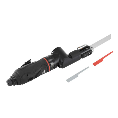 Onyx Gear Driven Heavy Duty Air Saw For Industrial Metalwork with extra blades, rugged black design to enhance cutting speed and power.