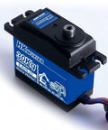 Badass 30Kg Metal Digital Servo With Heavy Duty Iron Drive Built For Rc Cars Robot Arms And Helicopters Featuring 180 Degree Sweep And Hella Ridiculous Torque close-up showing blue casing and control horns.