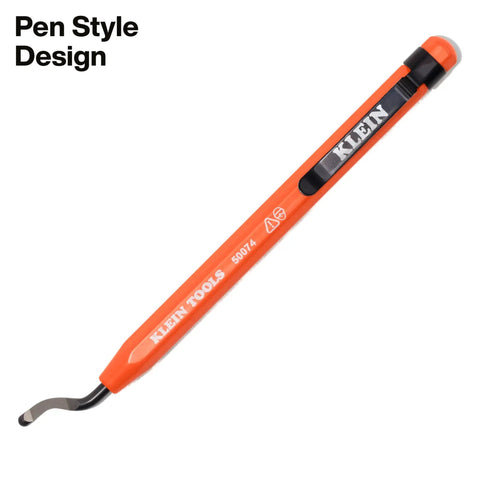 Two Pack Pipe Reamer Pen Set for PVC and Metal Conduit Deburring Tool With Free Spin Blade Pocket Clip, orange pen design