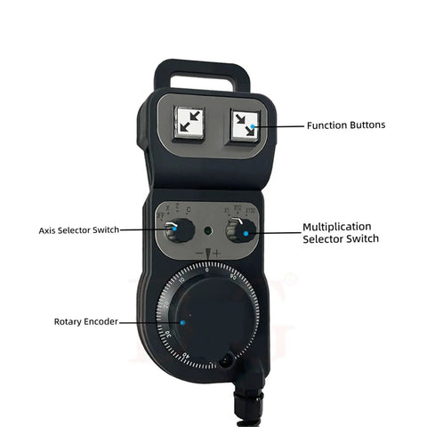 Sticky GT Series Manual Pulse Generator Handwheel Machine Controller With Dual Function Buttons For Precision Control HT121 Unit, black CNC handwheel