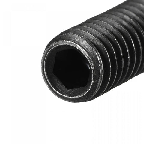Close-up of Heavy Duty Ball Point Set Screws M4 X 16mm High Carbon Steel showing hex socket for tightening.