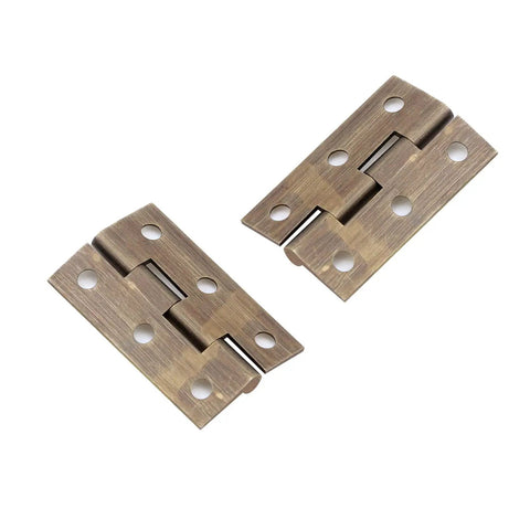 Tiny Solid Brass Hinges One And A Half Inch Four Pack Antique Bronze Cabinet Hinges For Jewelry Box Chest And Wood Drawer