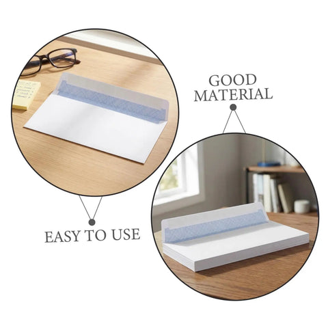 White Self Sealing Envelopes 100 Pack With Peel And Seal Flap For Biz Mail And Legal Documents Great For Office Supplies Receipts And Everyday Mailing Release Paper Inside