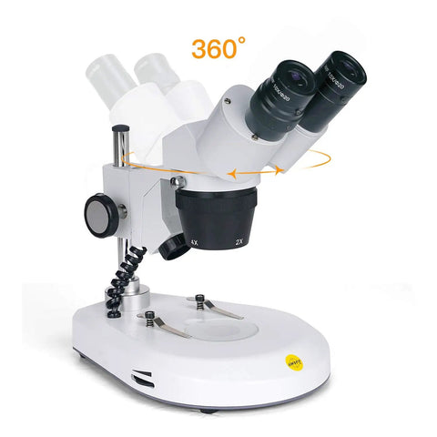 Binocular Stereo Microscope Pro Grade With 20X 40X 80X Magnification, 360 Degree Rotating Head, Wide Field 10X and 20X Eyepieces, Dual LED Illumination, Reversible Stage Plate, Ideal For Electronics, Gemology, Coins, Jewelry, and Hobby Microscope Work.