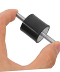 4-Piece 25x25mm Rubber Vibration Isolator Mounts With M6x19mm Studs For Shock Absorption And Quiet Operation In Gym Gear And Industrial Machinery For Heavy Duty Use, held between fingers