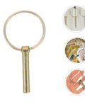 12 Piece Heavy Duty Clevis Pin And Safety Pin Kit With Hitch Ring Clips for secure fastening, zinc-coated pin close-up
