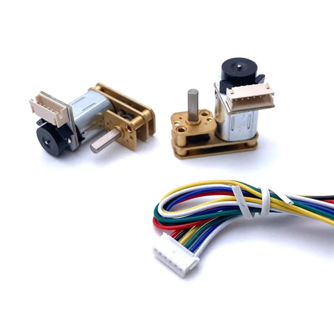 DC Gear Motor With Hall Encoder AB Phase for 3V to 6V Systems Inversion Ready 350 to 1 Gear Ratio High Precision Speed Measurement