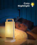 Solar Camping Lantern With 6000mAh Rechargeable Battery Up To 80 Hours Of Light Dimmable Night Lamp in bedroom setting
