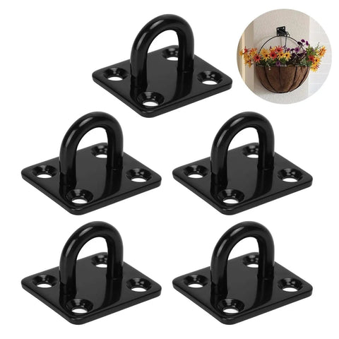 Badass Stainless Steel Pad Eye Plate 5 Pack Heavy Duty Rigging Hardware for secure hanging and anchoring, robust design.