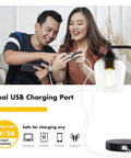 Cozy Industrial Table Lamp For Living Room With 2 USB Ports, Black Nightstand Lamp, Clear Glass Shade shown charging devices.