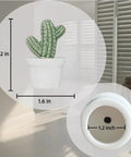 Ceramic Toilet Bolt Covers Decorative Bathroom Hardware Hand Painted Cactus Caps 4.2 inch green cactus design with white pot.