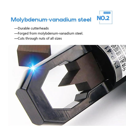 Hefty Split Type Hydraulic Nut Cutter With Built In Hand Pump And Razor Blade Designed To Rip Off Stubborn Rusty Bolts Quick Without Marring Threads Tough As Nails Chrome Moly Steel For Hassle Free Shop Fixes
