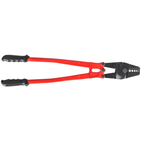 Heavy Duty Hand Swager Crimper 2 In 1 Tool For Copper And Aluminum Oval Sleeves And Stop Sleeves With A 24 Inch Handle Forged Alloy Steel Jaw