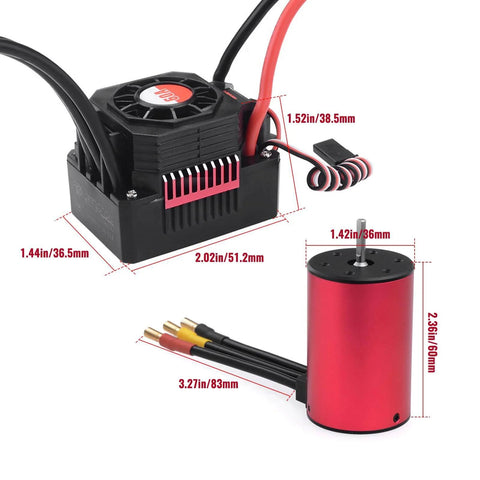 Beast Mode 3660 Brushless Motor With 60A ESC Combo For One Tenth Scale RC Cars And Trucks, waterproof power system image