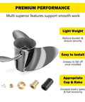 Stainless Steel Outboard Boat Propeller 14.25 Inch Diameter 21 Pitch 3 Blade Right Hand Rotation Fits Mercury Mercruiser