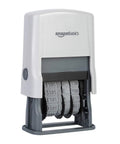 Heavy Duty Self Inking Date Stamp For Office Documents Legal Papers And Corporate Mail Featuring Bold Saturation Marks And A Flexible Ten Year Setting with grey polymer body.