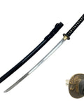 Katana Iaito Training Sword With Unsharpened Aluminum Alloy Blade, 28.3-Inch Fullered Bo-Hi For Safe Iaido Practice, black saya