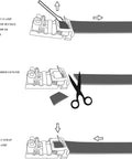 Step-by-step illustration of adjusting Genuine Leather Ratchet Dress Belt With Automatic Sliding Buckle Minimalist Style 1.3 Inch Wide