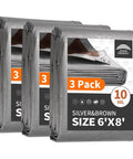 Heavy Duty Waterproof Tarp 6x8 Feet 3 Pack Tough As Nails Multipurpose Poly Tarps With Metal Grommets And Reinforced Edges