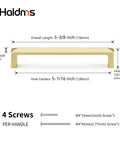 Gold Cabinet Handles 5 Inch Hole Center 128mm Solid Zinc Alloy Brushed Gold Cabinet Pulls with included screws